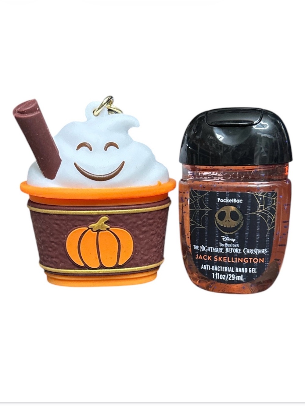 Bath & Body Works Jack Skellington PocketBac & Pumpkin Spice Holder Set